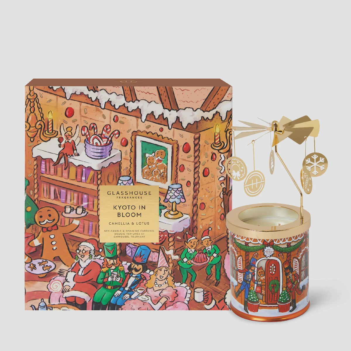 GF 380g Candle with Spinning Carousel Gift Set - Christmas  26 - Kyoto In Bloom