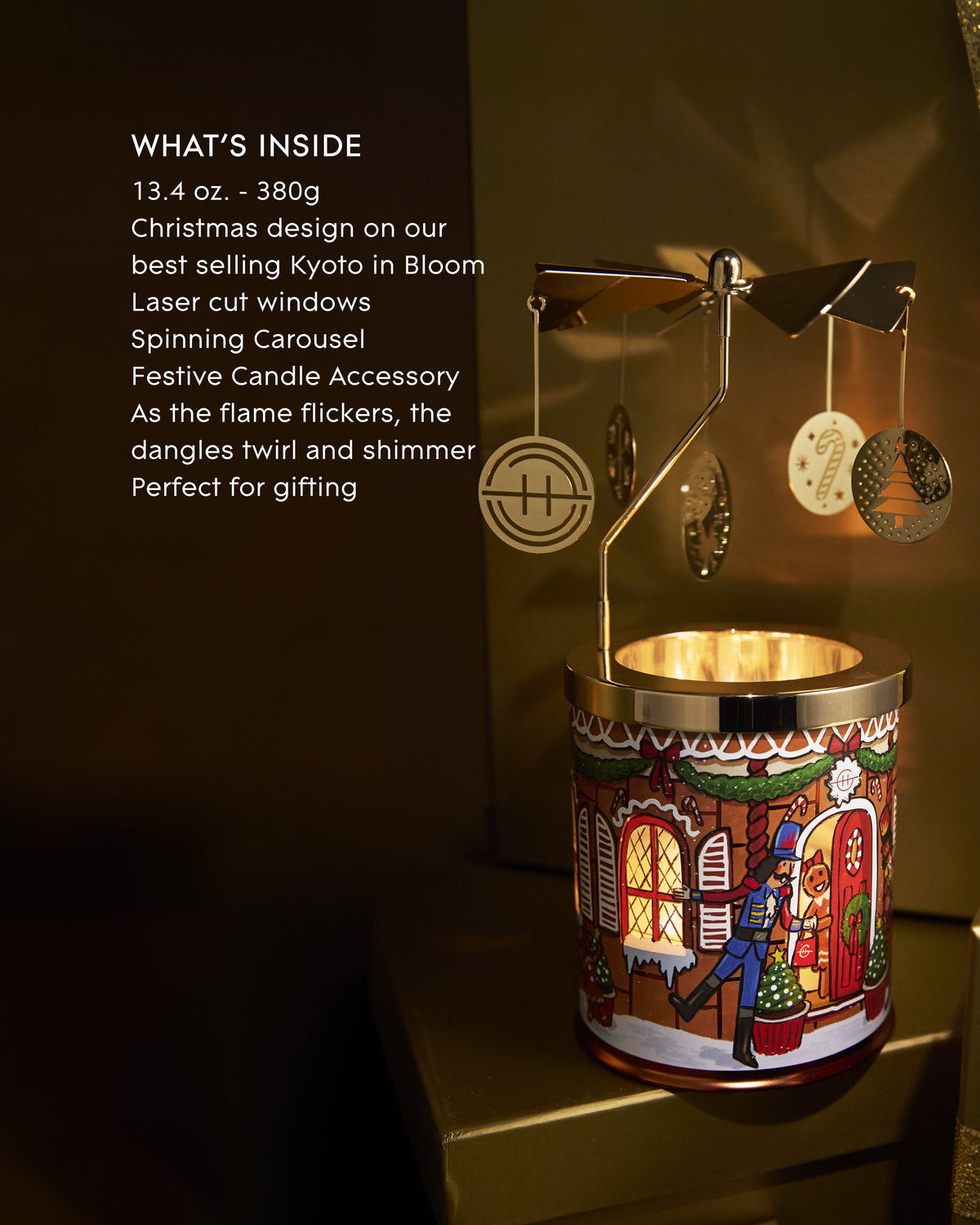 GF 380g Candle with Spinning Carousel Gift Set - Christmas  26 - Kyoto In Bloom