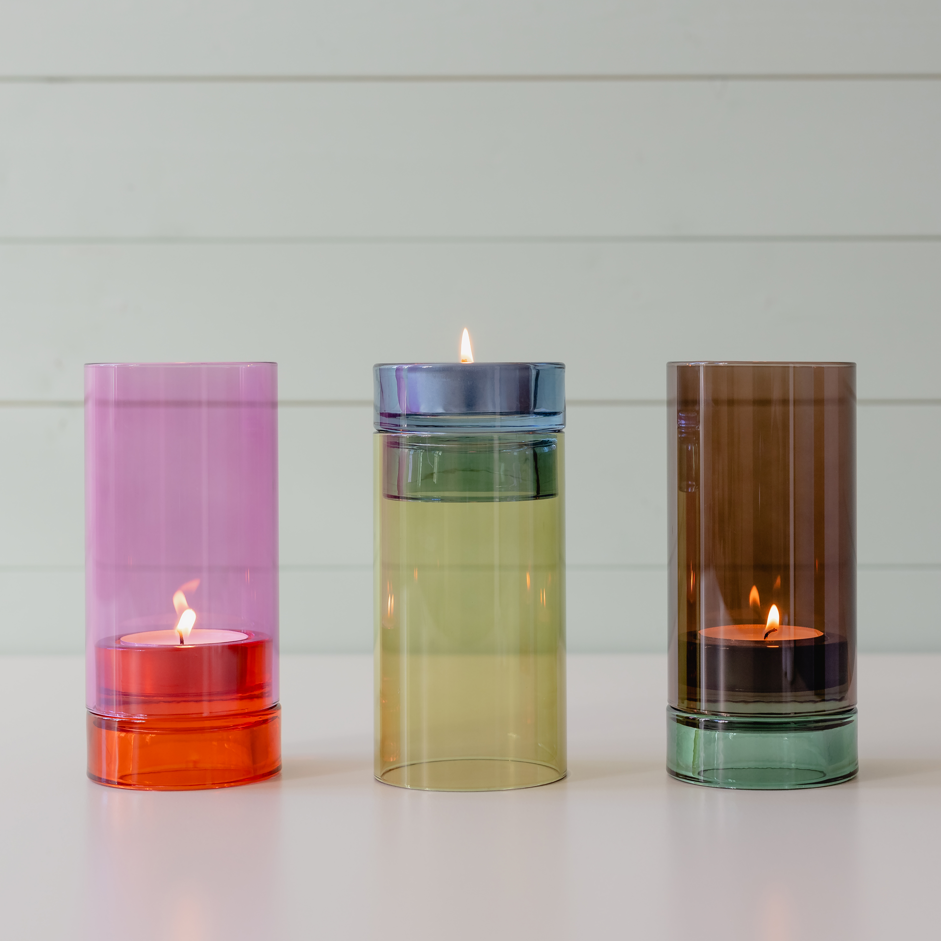Glass lantern Lys  pink