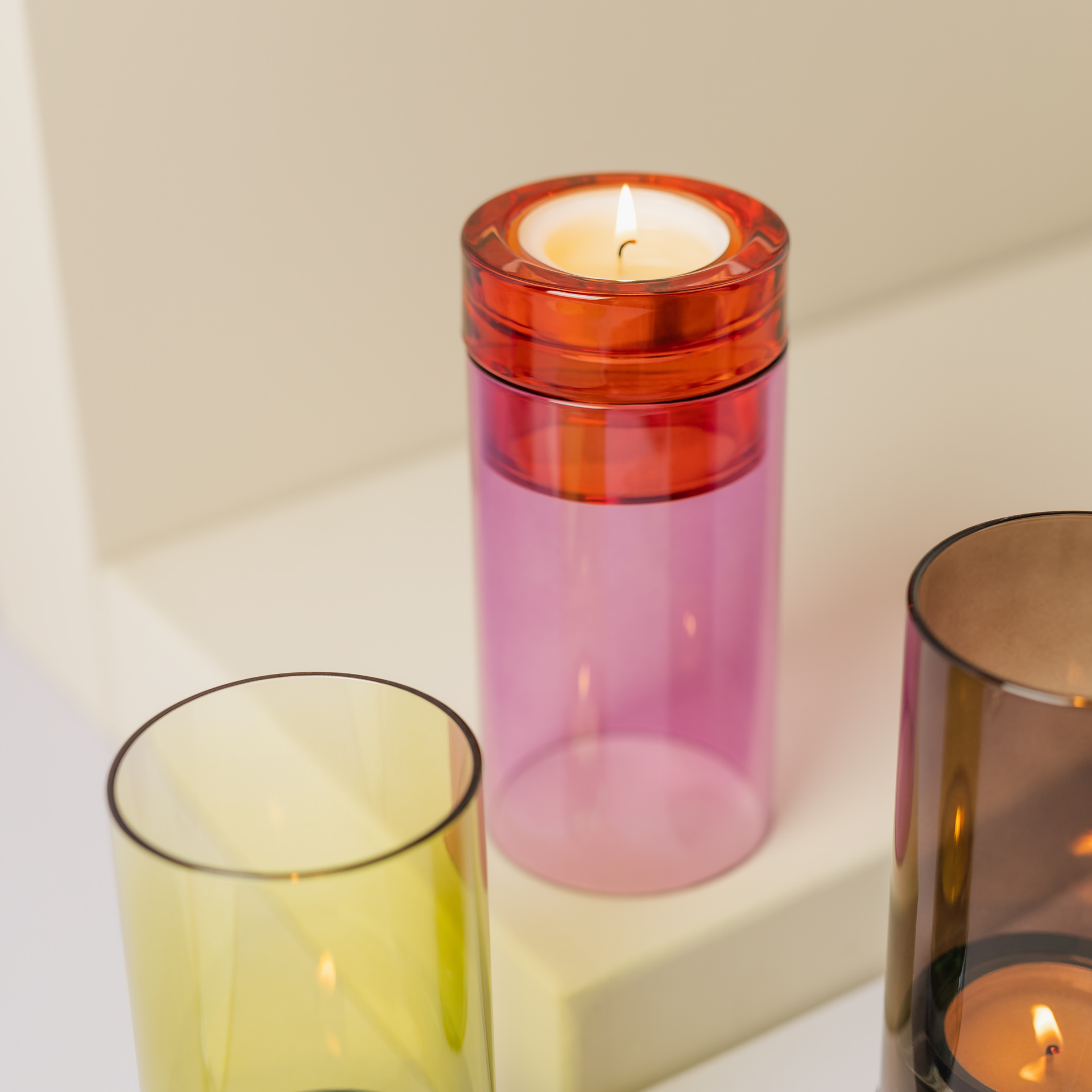 Glass lantern Lys  pink